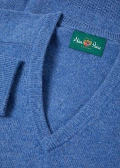 Hampshire Lambswool Jumper In Jeans - Classic Fit -AlanPaine Shop Hampshire Lambswool Jumper Jeans