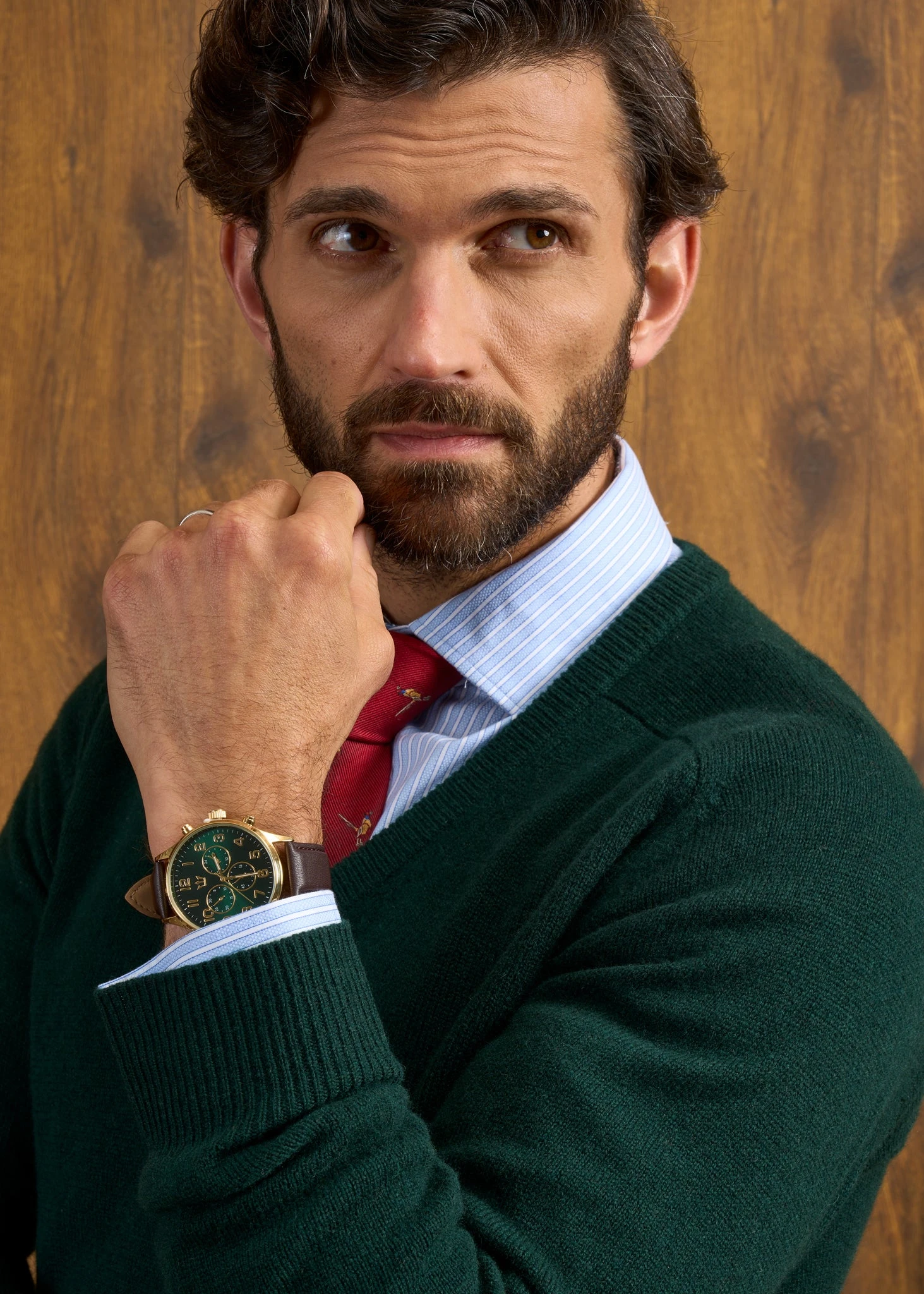 Hampshire Lambswool Jumper In Tartan Green - Classic Fit 5 Hampshire Lambswool Jumper In Tartan Green - Classic Fit - Image 3