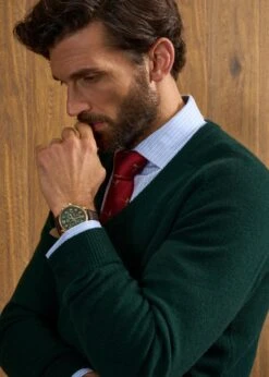 Hampshire Lambswool Jumper In Tartan Green - Classic Fit 13 Hampshire Lambswool Jumper In Tartan Green - Classic Fit -AlanPaine Shop Hampshire Lambswool Jumper Tartan Green 5