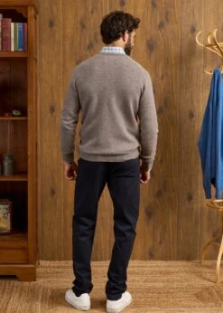 Hampshire Lambswool Jumper In Vole - Classic Fit 13 Hampshire Lambswool Jumper In Vole - Classic Fit -AlanPaine Shop Hampshire Lambswool Jumper Vole 3