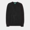 Hampshire Lambswool Jumper In Black - Classic Fit 1 Hampshire Lambswool Jumper In Black - Classic Fit -AlanPaine Shop Hampshire Lambswool Saddle Shoulder Black Jumper