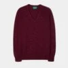 Hampshire Lambswool Jumper In Bordeaux - Classic Fit 2 Hampshire Lambswool Jumper In Bordeaux - Classic Fit -AlanPaine Shop Hampshire Lambswool Saddle Shoulder Bordeaux Jumper