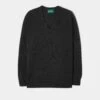 Hampshire Men's Lambswool Jumper In Charcoal - Classic Fit -AlanPaine Shop Hampshire Lambswool Saddle Shoulder Charcoal Jumper