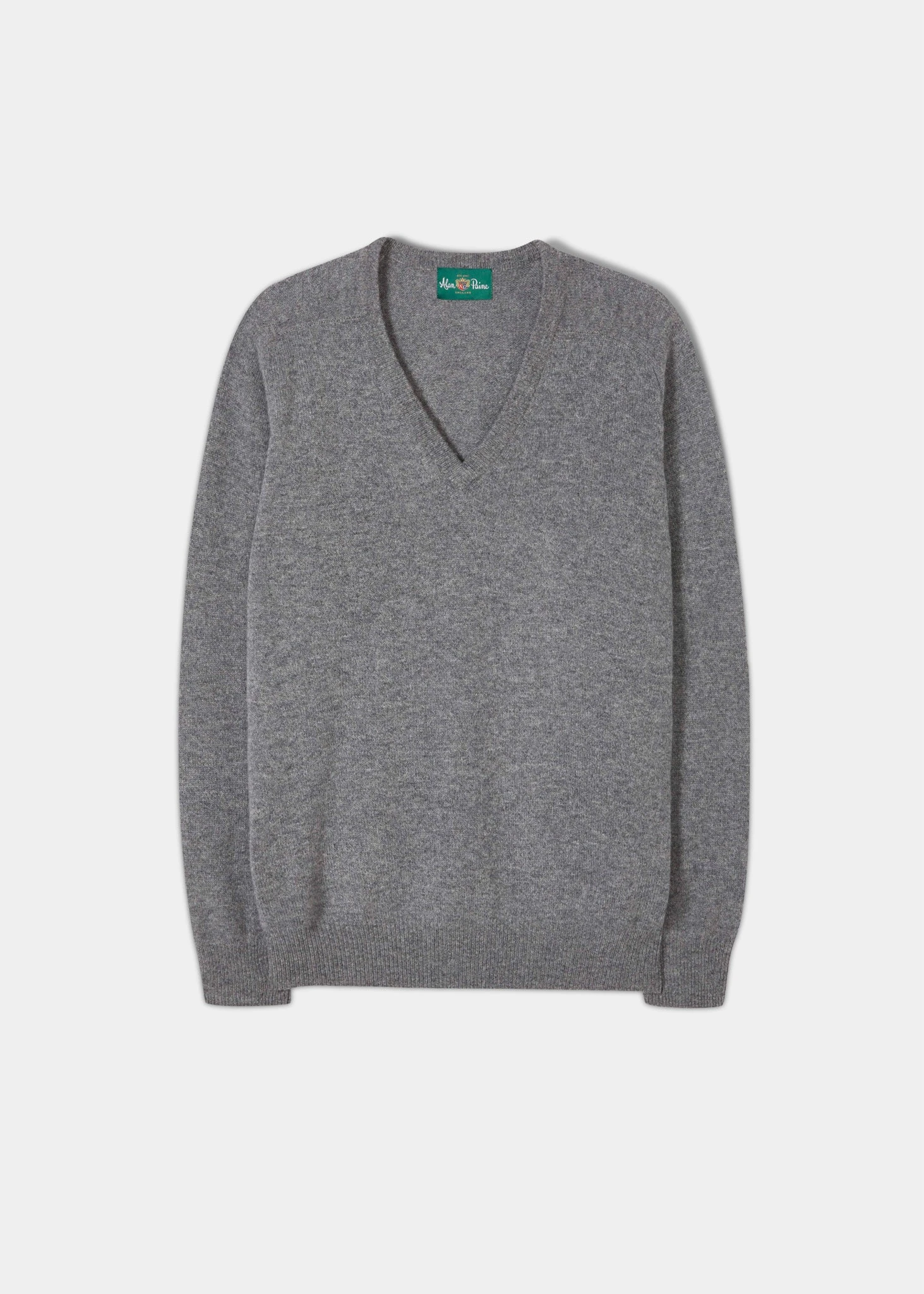 Hampshire Lambswool Jumper In Grey Mix - Classic Fit 3 Hampshire Lambswool Jumper In Grey Mix - Classic Fit