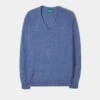 Hampshire Lambswool Jumper In Jeans - Classic Fit -AlanPaine Shop Hampshire Lambswool Saddle Shoulder Jeans Jumper