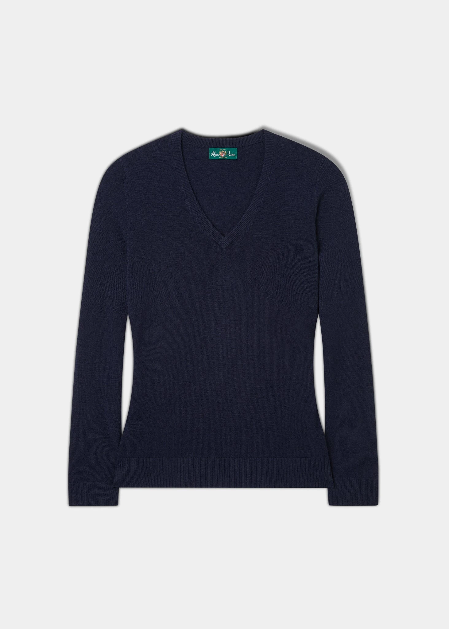 Isla Ladies Wool And Cashmere Vee Neck Jumper In Dark Navy 3 Isla Ladies Wool And Cashmere Vee Neck Jumper In Dark Navy