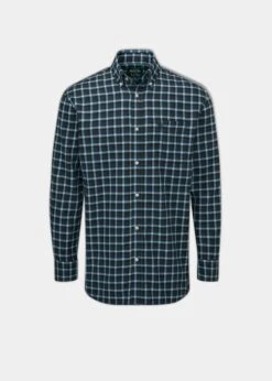 Ilkley Flannel Brown Check Shirt - Shooting Fit