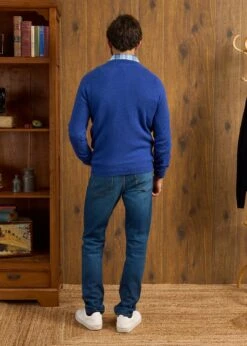 Kilsyth Men's Lambswool Jumper In Persian - Regular Fit 13 Kilsyth Men's Lambswool Jumper In Persian - Regular Fit -AlanPaine Shop Kilsyth Lambswool Vee Neck Jumper Persian 3