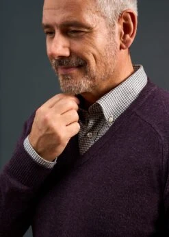 Kilsyth Men's Lambswool Jumper In Elderberry - Regular Fit 10 Kilsyth Men's Lambswool Jumper In Elderberry - Regular Fit -AlanPaine Shop Kilsyth Men s Lambswool Jumper Elderberry 1