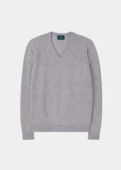 Kilsyth Men's Lambswool Jumper In Pearl Grey - Regular Fit