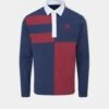 Kingsholm Quarter Detail Cotton Rugby Shirt -AlanPaine Shop Kingsholm rugby Shirt Navy and Cherry
