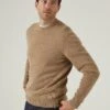 Kinnadie Supersoft Shetland Jumper In Pale Oak - Regular Fit -AlanPaine Shop Kinnadie mens supersoft shetland jumper pale oak 1