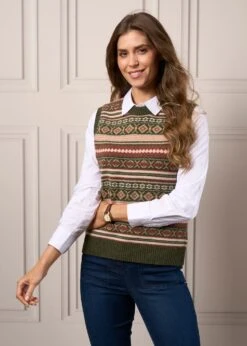 Surrey Ladies Mid-Thigh Tweed Coat In Hemlock - Regular Fit -AlanPaine Shop Ladies Fair Isle Crew Neck Slipover 1 38e85b8b 3c68 49e5 83c6 a0c18dbde715