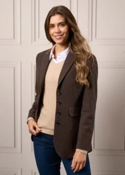 Surrey Ladies Tweed Blazer In Bramble - Regular Fit -AlanPaine Shop Ladies Tweed Blazer Surrey Bramble 1