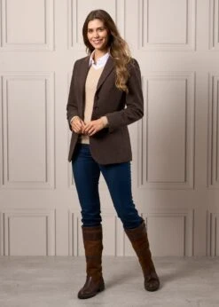 Surrey Ladies Tweed Blazer In Bramble - Regular Fit -AlanPaine Shop Ladies Tweed Blazer Surrey Bramble 2