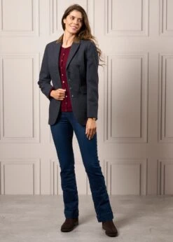 Surrey Ladies Tweed Blazer In Blue - Regular Fit -AlanPaine Shop Ladies Tweed Blue Blazer Surrey 1