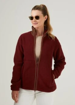 Aylsham Ladies Fleece Jacket In Bloodstone - Regular Fit -AlanPaine Shop LadiesFleeceJacketinBloodstone1