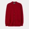 Cornwall Lambswool Cardigan In Dubonnet - Classic Fit 1 Cornwall Lambswool Cardigan In Dubonnet - Classic Fit -AlanPaine Shop Lambswool Cardigan Dubonnet