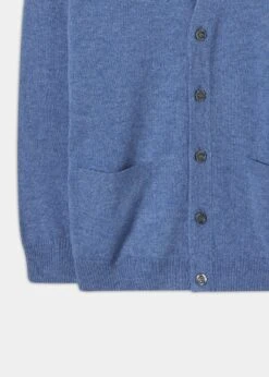 Cornwall Lambswool Cardigan In Jeans - Classic Fit -AlanPaine Shop Lambswool Cardigan Jeans 2