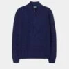 Sutherland Lambswool 1/4 Zip Jumper In Indigo - Regular Fit 1 Sutherland Lambswool 1/4 Zip Jumper In Indigo - Regular Fit -AlanPaine Shop Lambswool Half Zip Jumper Indigo 1