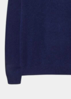 Sutherland Lambswool 1/4 Zip Jumper In Indigo - Regular Fit -AlanPaine Shop Lambswool Half Zip Jumper Indigo 3