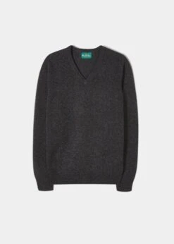 Kilsyth Men's Lambswool Jumper In Charcoal - Regular Fit