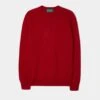 Lenzie Men's Lambswool Jumper In Dubonnet - Regular Fit -AlanPaine Shop Lambswool Jumper Dubonnet 1