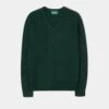 Kilsyth Men's Lambswool Jumper In Tartan Green - Regular Fit -AlanPaine Shop Lambswool Jumper Tatan Green