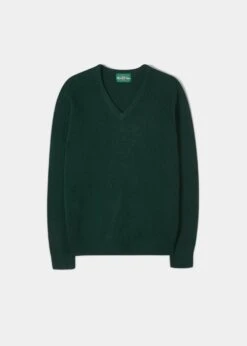 Kilsyth Men's Lambswool Jumper In Tartan Green - Regular Fit