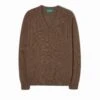 Hampshire Lambswool Jumper In Tobacco - Classic Fit -AlanPaine Shop Lambswool Saddle Shoulder Tobacco Jumper 1