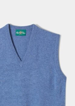 Norfolk Men's Lambswool Slipover In Jeans - Classic Fit 6 Norfolk Men's Lambswool Slipover In Jeans - Classic Fit -AlanPaine Shop Lambswool Slipover Sweater Jeans 1