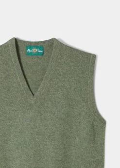 Norfolk Men's Lambswool Slipover In Landscape - Classic Fit -AlanPaine Shop Lambswool Slipover Sweater Landscape 1