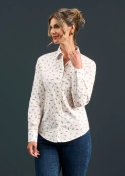 Lawen Ladies Printed Cotton Shirt - Dog & Duck Design 9 Lawen Ladies Printed Cotton Shirt - Dog & Duck Design -AlanPaine Shop Lawen Ladies Printed Cotton Shirt Dog and Duck Design 2