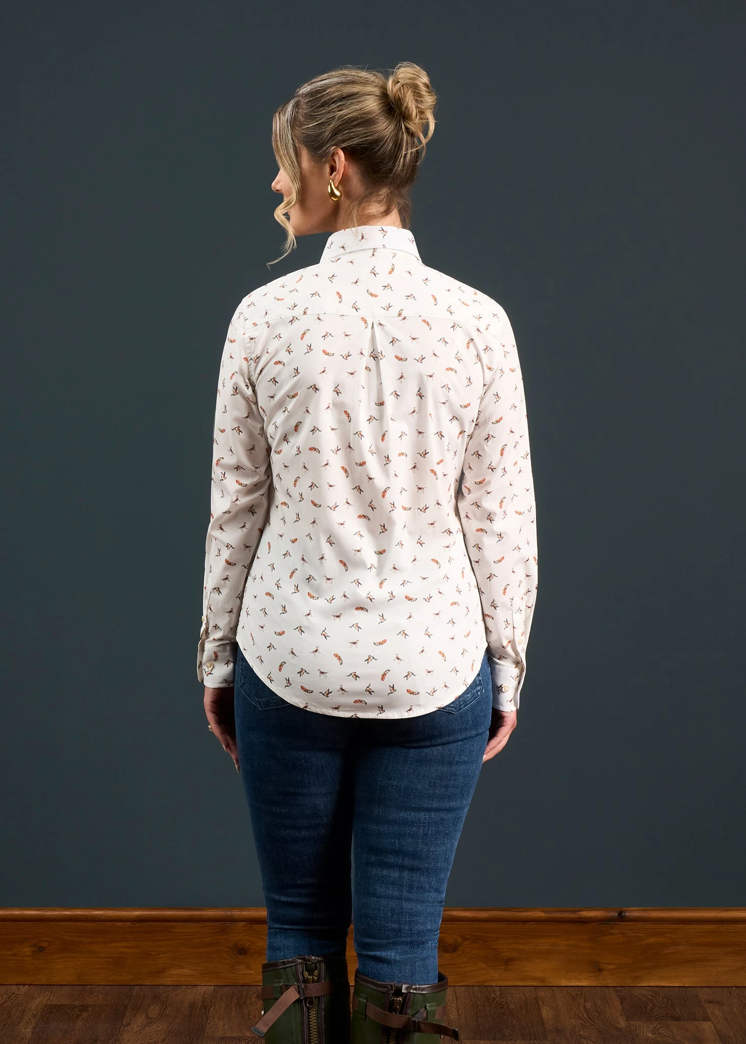 Lawen Ladies Printed Cotton Shirt - Dog & Duck Design 6 Lawen Ladies Printed Cotton Shirt - Dog & Duck Design - Image 4