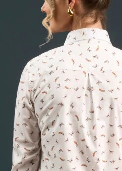 Lawen Ladies Printed Cotton Shirt - Dog & Duck Design 11 Lawen Ladies Printed Cotton Shirt - Dog & Duck Design -AlanPaine Shop Lawen Ladies Printed Cotton Shirt Dog and Duck Design 4