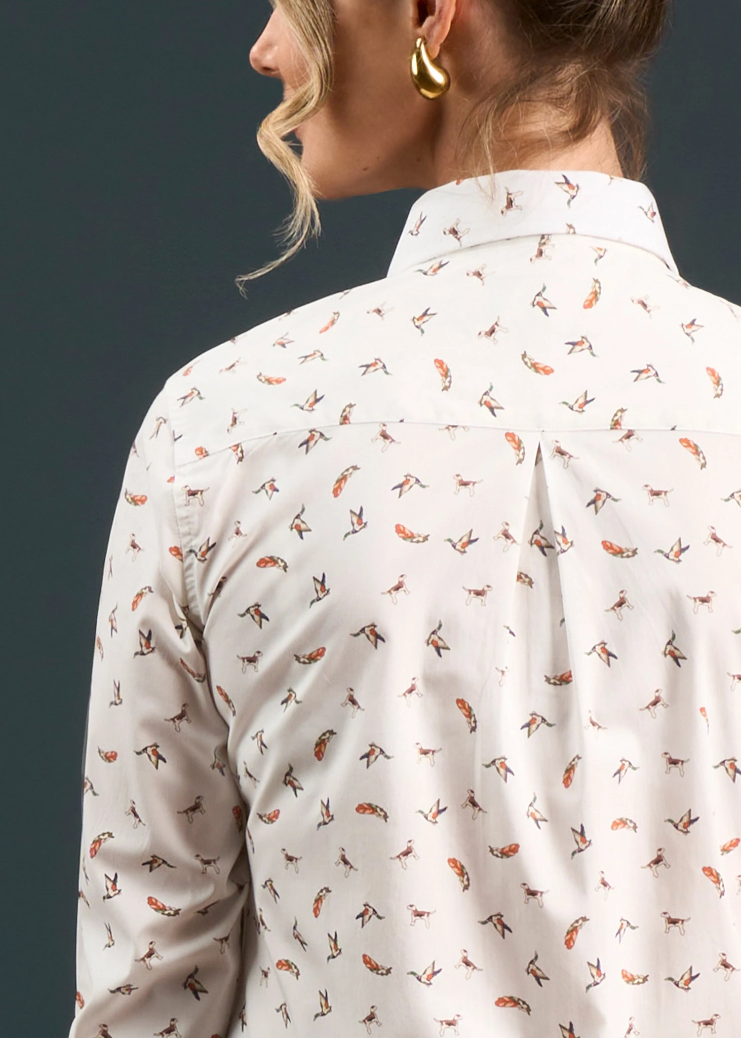 Lawen Ladies Printed Cotton Shirt - Dog & Duck Design 7 Lawen Ladies Printed Cotton Shirt - Dog & Duck Design - Image 5