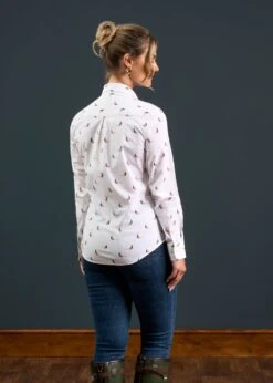 Lawen Ladies Printed Cotton Shirt - Pheasant Design -AlanPaine Shop Lawen Ladies Printed Cotton Shirt Pheasant Design 3