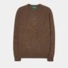 Lenzie Men's Lambswool Jumper In Tobacco - Regular Fit