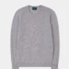 Lenzie Men's Lambswool Jumper In Pearl Grey - Regular Fit