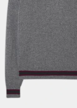 Limited Edition Commemorative Lambswool Sweater In Grey Mix -AlanPaine Shop Limited edition commemorative lambswool sweater grey mix 3