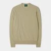 Men's Geelong Lambswool Crew Neck Jumper In Natural - Regular Fit -AlanPaine Shop MENS GEELONG LAMBSWOOL CREW NECK JUMPER NATURAL