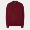 Men's Geelong Lambswool Long Sleeve Polo Shirt In Rosso - Regular Fit 2 Men's Geelong Lambswool Long Sleeve Polo Shirt In Rosso - Regular Fit -AlanPaine Shop MENS GEELONG LONG SLEEVE POLO ROSSO