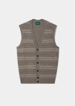 Maywick Men's Lambswool Fair Isle Waistcoat In Vole