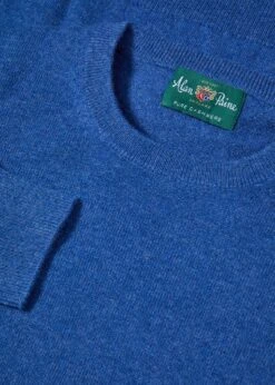 Melfort Cashmere Jumper In Denim - Regular Fit -AlanPaine Shop Melfort Cashmere Jumper Crew Neck Denim