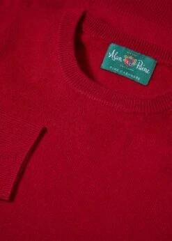 Melfort Cashmere Jumper In Ruby - Regular Fit 7 Melfort Cashmere Jumper In Ruby - Regular Fit -AlanPaine Shop Melfort Cashmere Jumper Crew Neck Ruby