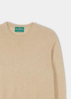 Melfort Cashmere Jumper In Linen - Regular Fit -AlanPaine Shop Melfort Cashmere Jumper Linen 2