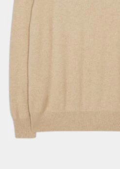 Melfort Cashmere Jumper In Linen - Regular Fit -AlanPaine Shop Melfort Cashmere Jumper Linen 3