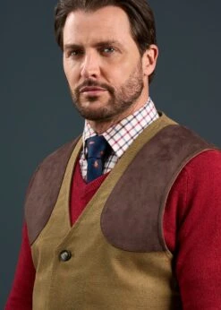 Axford Men's Waterproof Lightweight Shooting Waistcoat In Aspen - Shooting Fit -AlanPaine Shop Mens Axford Shooting Wasitcoat Aspen 3