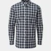 Men's Cotton Button Down Blue Check Shirt - Regular Fit -AlanPaine Shop Mens Cotton Button Down Shirt Blue Check