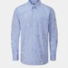 Men's Cotton Button Down Blue Striped Shirt - Regular Fit -AlanPaine Shop Mens Cotton Button Down Shirt Blue Striped